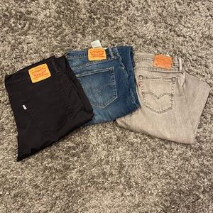 3 Levi Strauss Lightly Worn Jeans